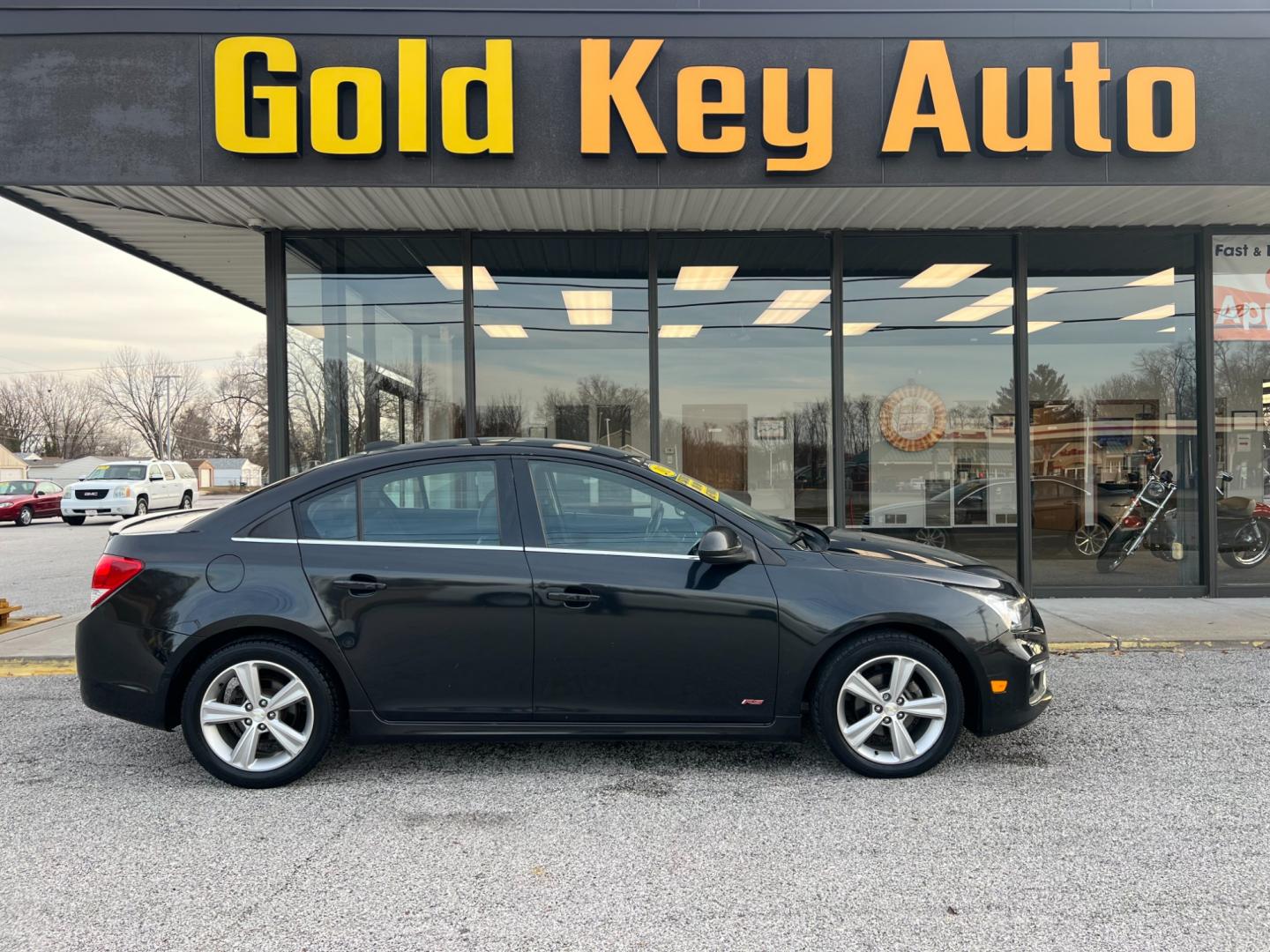 2015 Black Granite Metall Chevrolet Cruze 2LT Auto (1G1PE5SB3F7) with an 1.4L L4 DOHC 16V TUR engine, 6-Speed Automatic transmission, located at 1633 W Kimberly, Davenport, IA, 52806, (563) 323-5341, 41.559456, -90.598732 - Photo#0